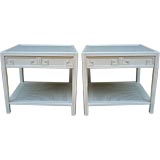Pair Side table/nightstands with Greek Key drawerfronts by Baker