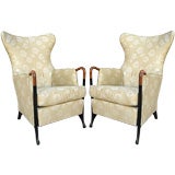 Pair of Italian Wing chairs attributed to Paolo Buffa