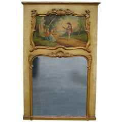Antique 19th C. French Louis XV style Trumeau Mirror