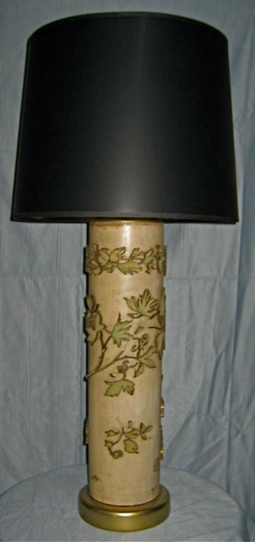 Pair of Wallpaper drum table lamps