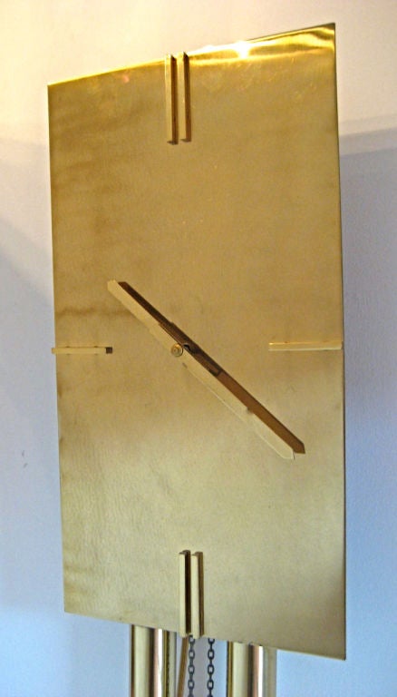 Vintage Swiss Modernist brass Wall Clock