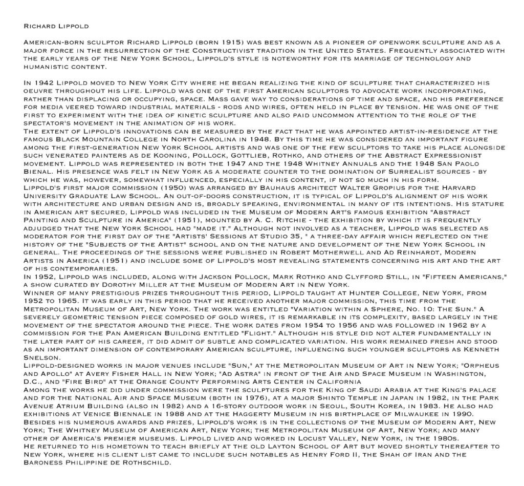 Monumental Bronze Kinetic Sculpture by Richard Lippold