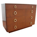 Walnut Bachelor's Chest with Brass Ring pulls