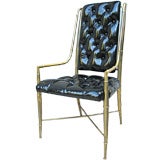 Brass Faux Bamboo Occasional chair