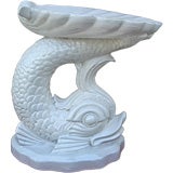 Italian Majolica Dolphin Side Table