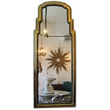 Monumental Brass and Ebonized wood Mirror by Baker