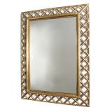 Italian Gilt Wood Lattice Frame Mirror