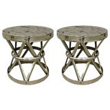 Pair of Polished Brass Stools