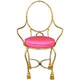 Italian Gilt Iron Rope and Tassel Armchair