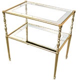 Brass Chiavari side table with Mirror border shelves