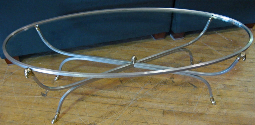 Steel and Brass Cocktail table att Maison Jansen