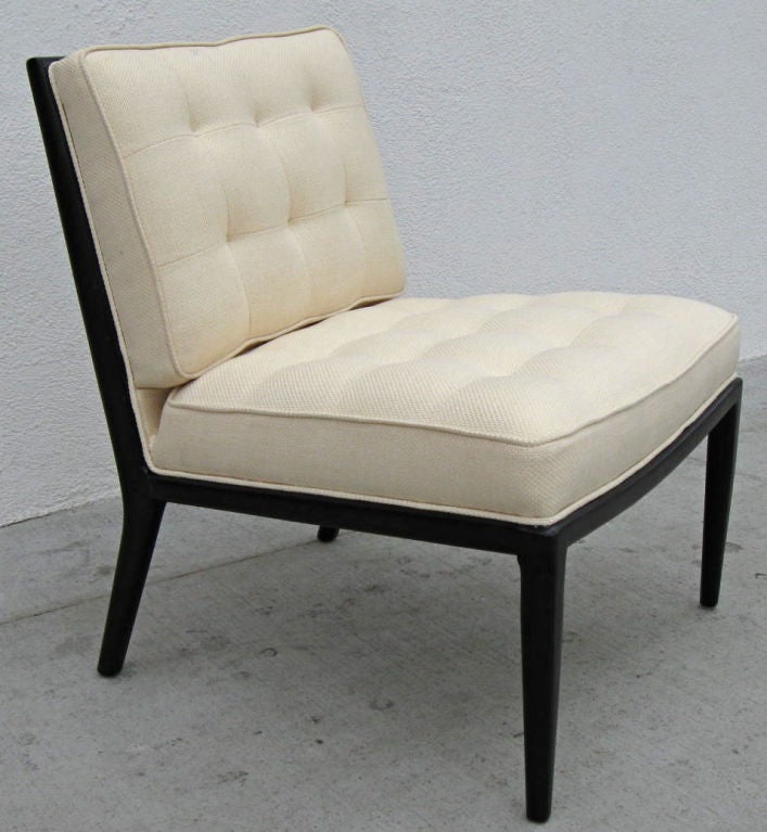 Pair of Walnut Slipper Chairs in the style of Robsjohn-Gibbings
