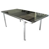Pierre Cardin Chrome Extension table with Smoked Glass Top