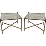 Pair of Chrome
Brass Side Tables. Pair of Chrome
Brass Side Tables.