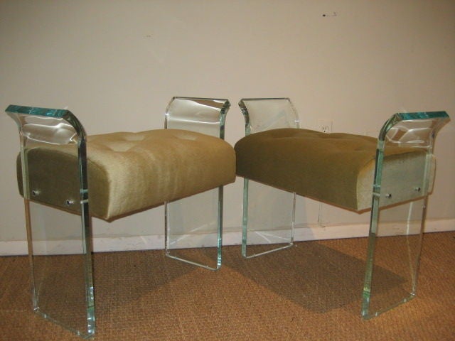 Pair of Lucite Stools/Benches.