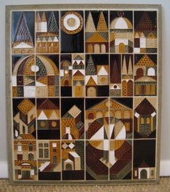 Roger Capron "Le Village" Tiles Wall Plaque.