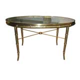 Brass Faux Bamboo Cocktail Table. Brass Faux Bamboo Cocktail Table.