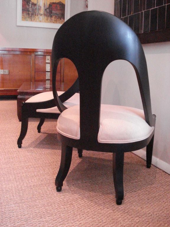 American Pair of Spoon Back Chairs.