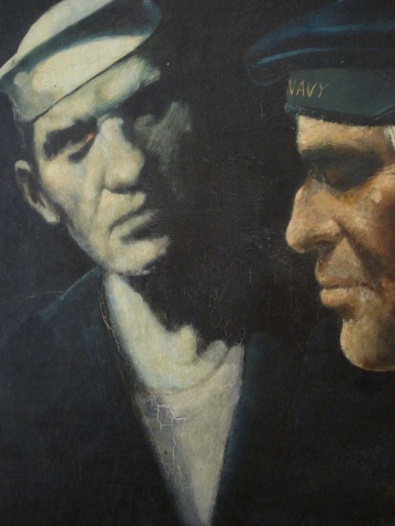 Dramatic 1925 Nautical Painting.