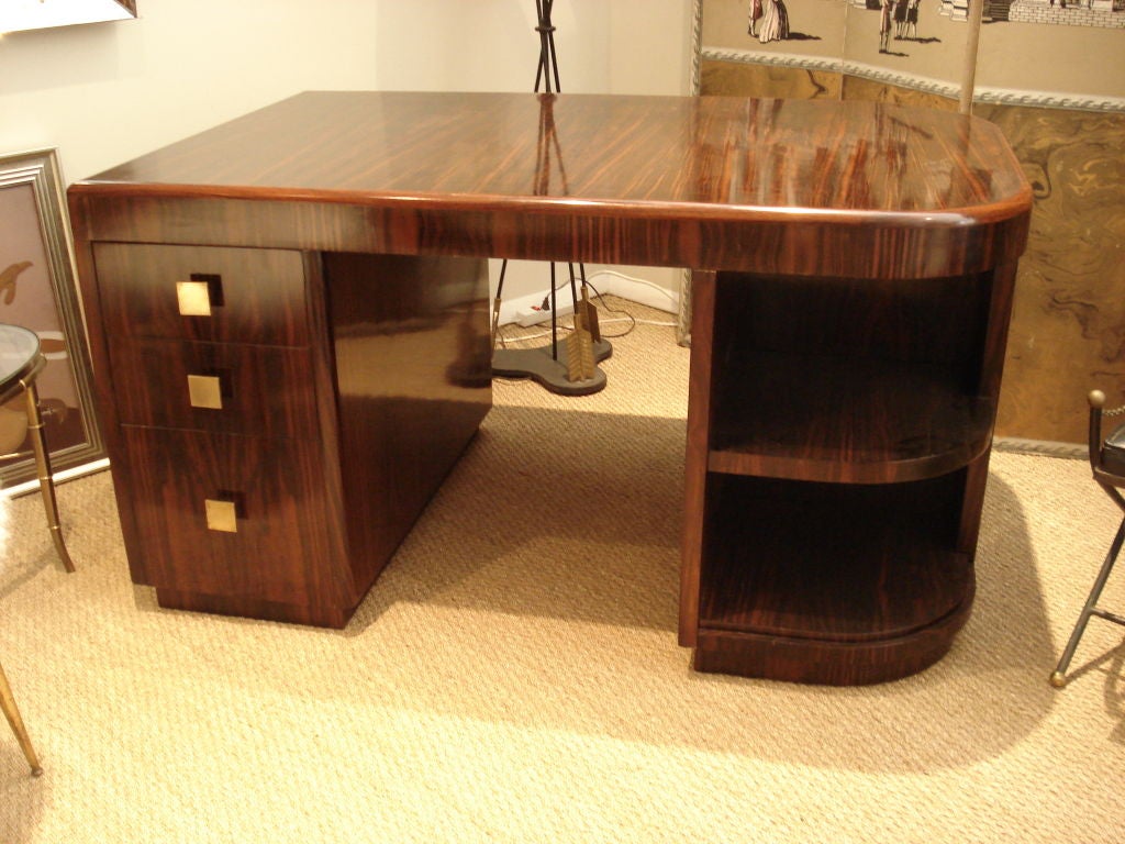 Beautiful French Ebony Macassar  Partners Desk.