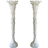Pair of  Plaster Floor Lamps by Serge Roche.