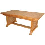 French 1940's Ceruse Oak Dining Table.
