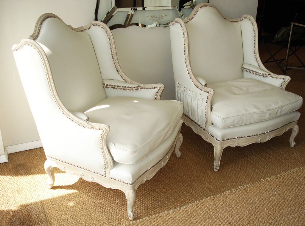 Pair of  Oversized Louis XV Style Bergeres.