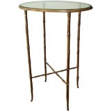 Faux Bamboo Brass Oval SideTable.