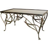 Art Nouveau Style Wrought Iron Coffee Table.