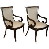 Pair of Horn Veneered Armchairs.