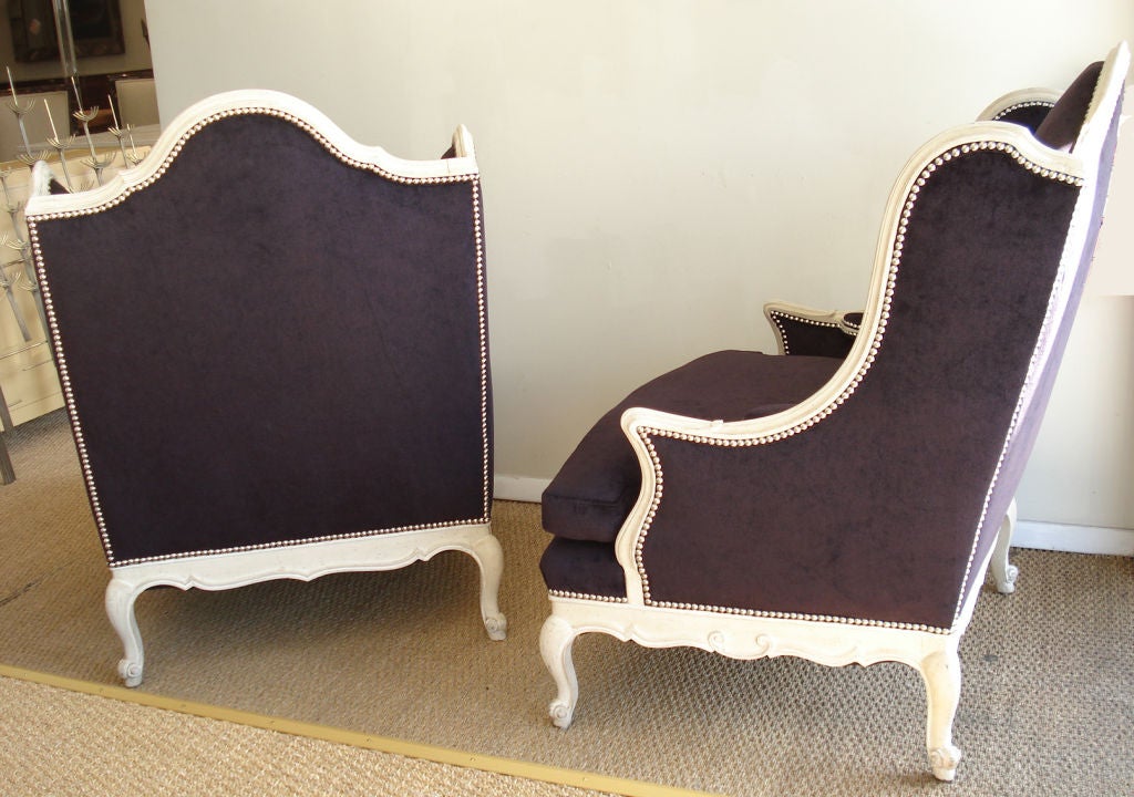 Exceptional Pair of Oversized Louis XV Style Bergeres.