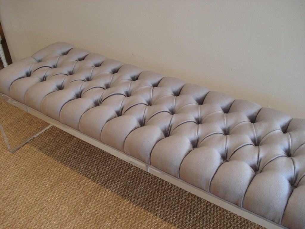 Late 20th Century Chic Lucite Waterfall Bench.