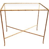 Vintage Bronze Faux Bamboo  Occasional Table.