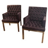 Pair of Brass Armchairs by Mastercraft.