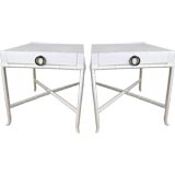 1940s PAIR  KITTINGER FAUX BAMBOO TABLES