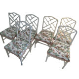 6 CHINESE HOLLYWOOD REGENCY CHIPENDALE CHAIRS