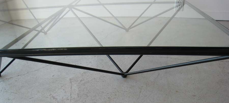 Mid-Century Modern Italian Paolo Piva Metal / Glass Alanda Table In Good Condition In Miami, FL