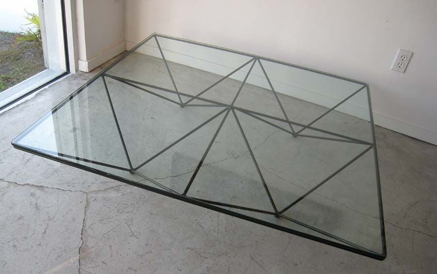Mid-Century Modern Italian Paolo Piva Metal / Glass Alanda Table 1