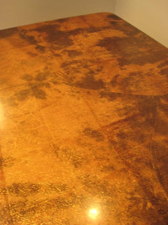 Mid-Century Modern Goatskin Lg Square Coffee Table In Good Condition For Sale In Miami, FL