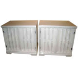 HOLLYWOOD REGENCY ARCHICTECTURAL WHITE CABINETS COMMODES