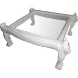 HAND CARVED LIONS COFFEE TABLE