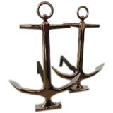 PAIR OF NAUTICAL ANCHOR ANDIRONS