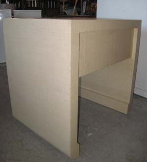 20th Century Mid Century Modern Harrison Van Horn Linen Wrapped Night Stand / End Table For Sale