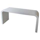 WHITE LACQUERED WATERFALL CONSOLE TABLE