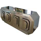 Vintage 70s STAINLESS STEEL STUDIO SIDEBOARD CABINET