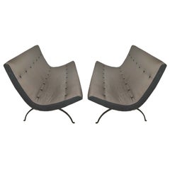 MID CENTURY MILO BAUGHMAN SCOOP SOFA LOVESEAT