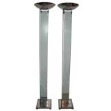 ITALIAN GLASS TORCHIERE FLOOR LAMPS