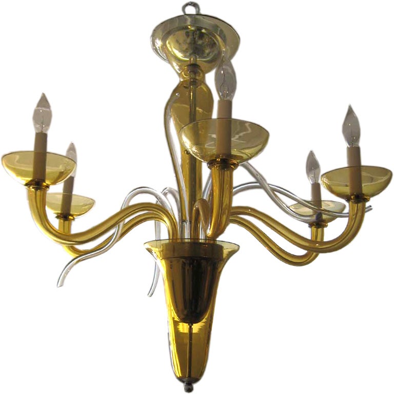 BOHEMIAN CZECH GLASS CHANDELIER