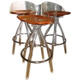 COOL 1960s SCULPTURAL LUCITE ACRYLIC STOOLS
