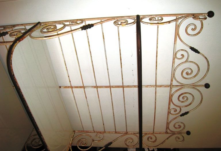 Vintage Early 20th C. Classical Iron / Brass / White Glass French ...